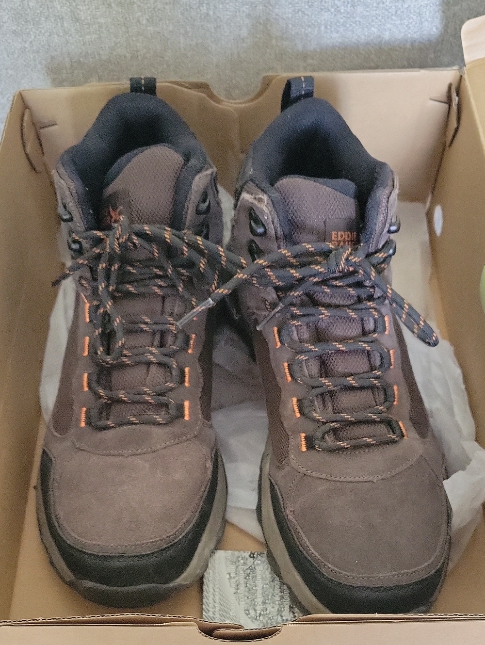 Eddie Bauer Men's Brown Hiking Boots Leather Waterproof Size 9